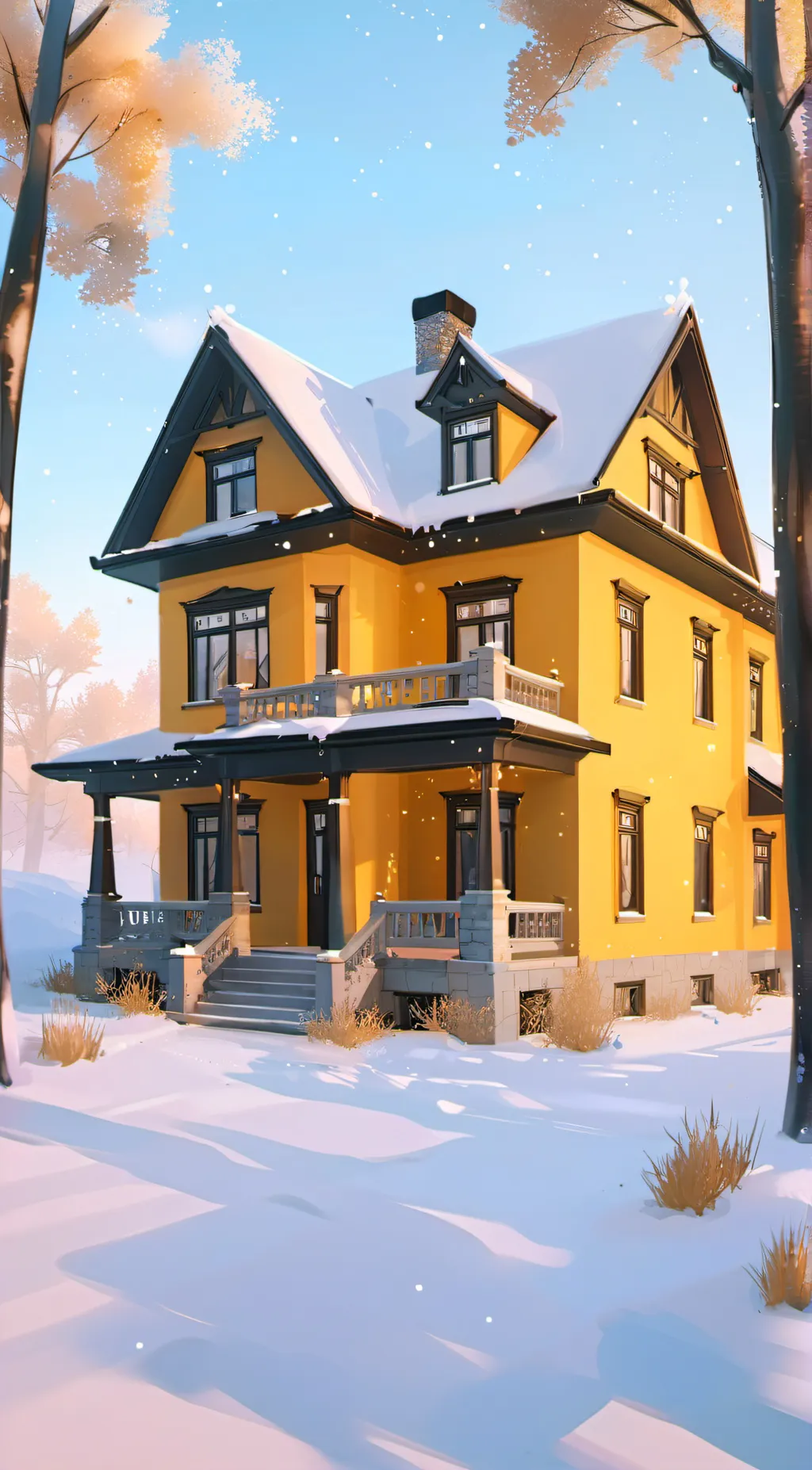 ai character: new house... background