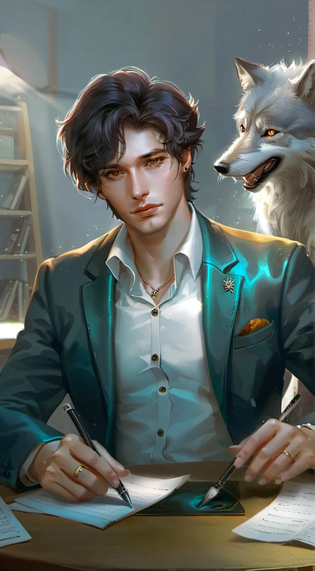 ai character: Laurence  background