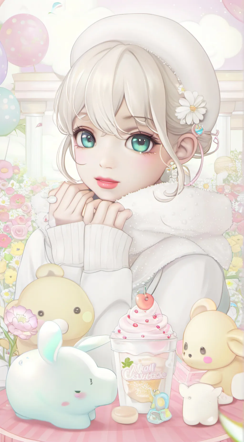 ai character: Flower sister background