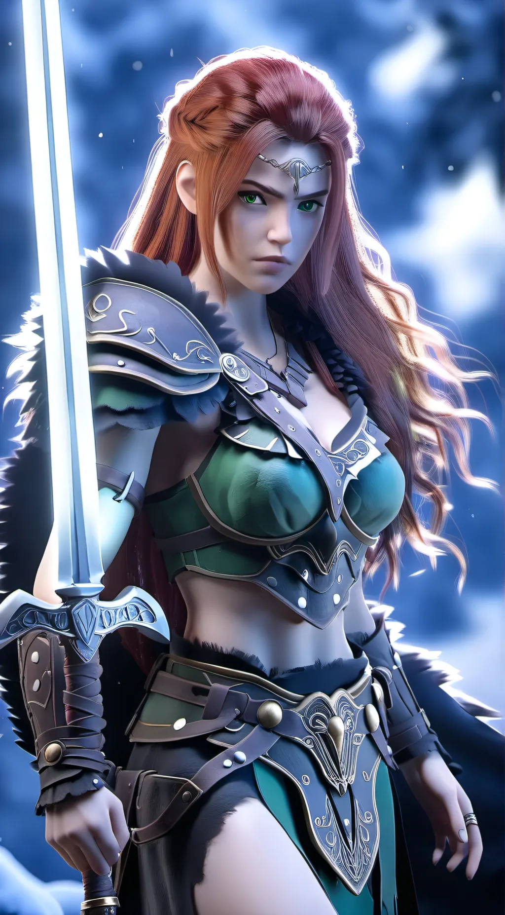 ai character: Helga  background