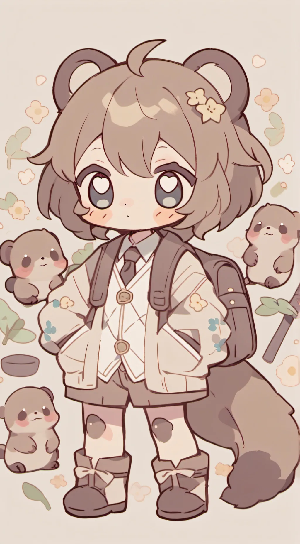ai character: GENTLE OTTER background