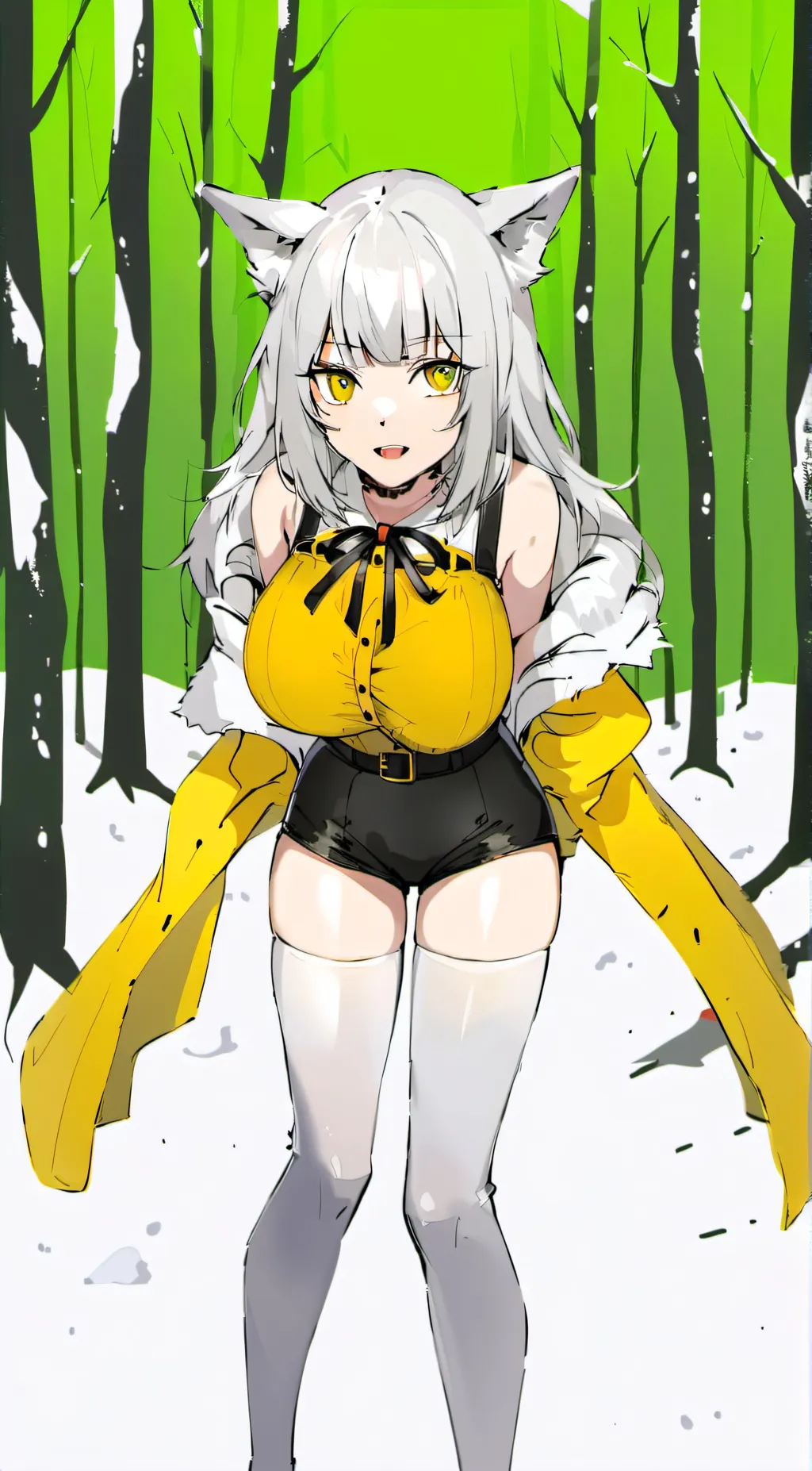 ai character: snowy background