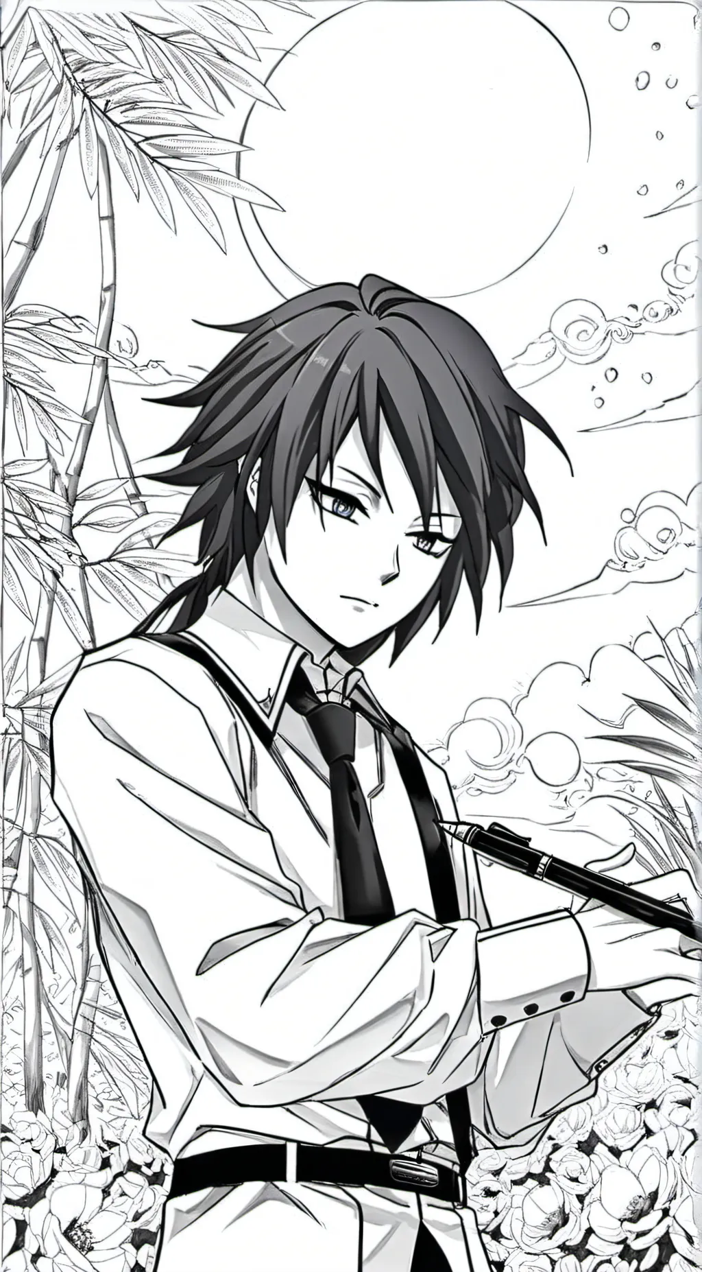 ai character: • giyuu tomiokia • background