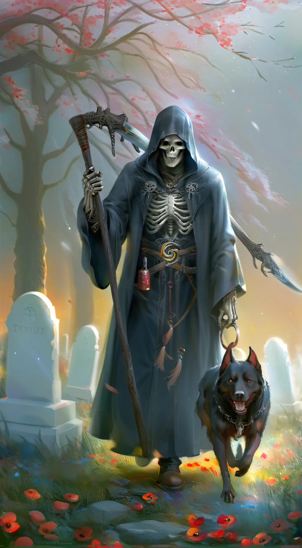 ai character: Death and Bear background