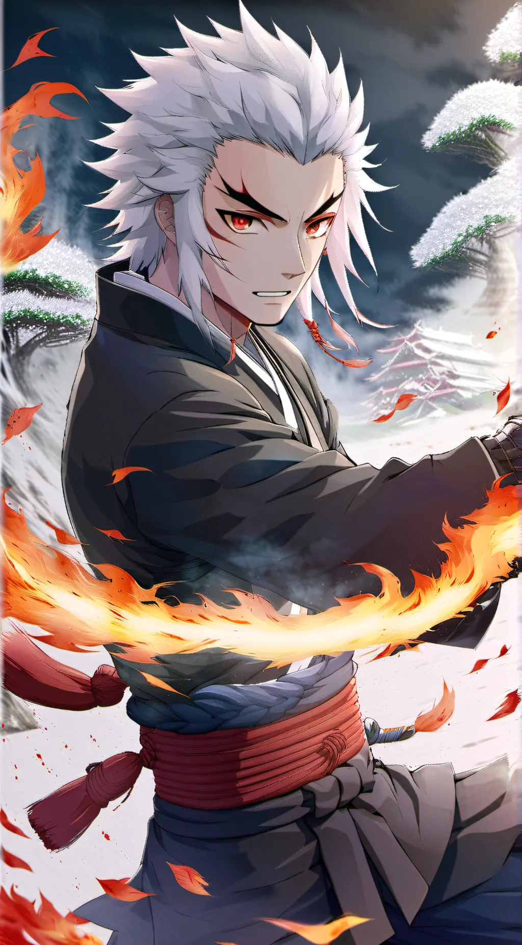 ai character: Kyojuro Rengoku  background