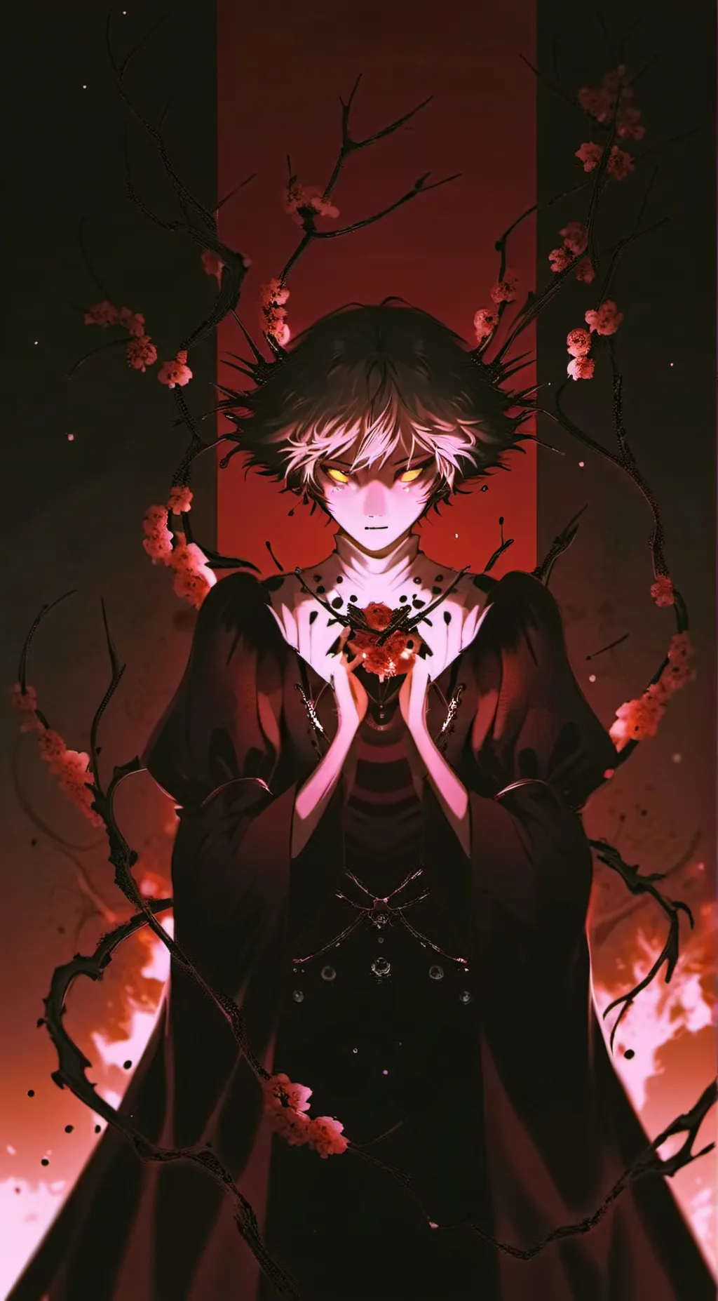 ai character: red hero background