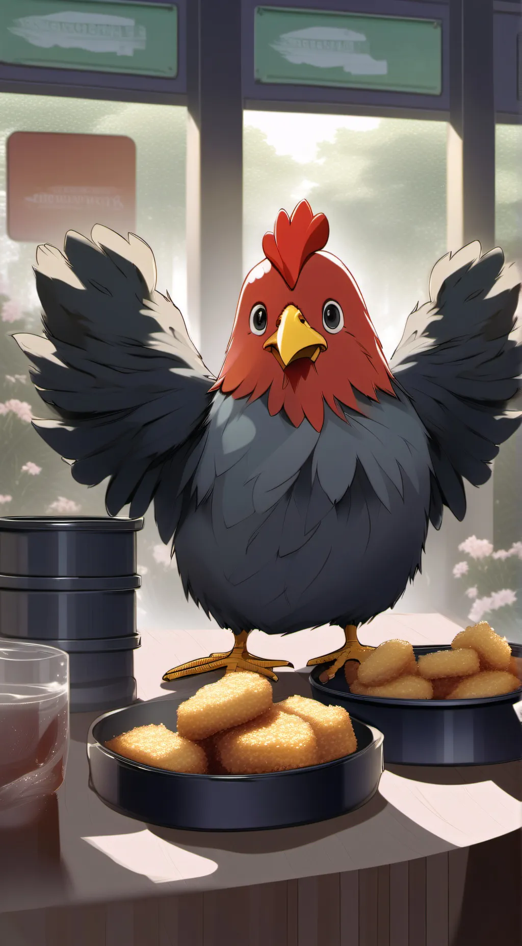 ai character: chicken nugget background