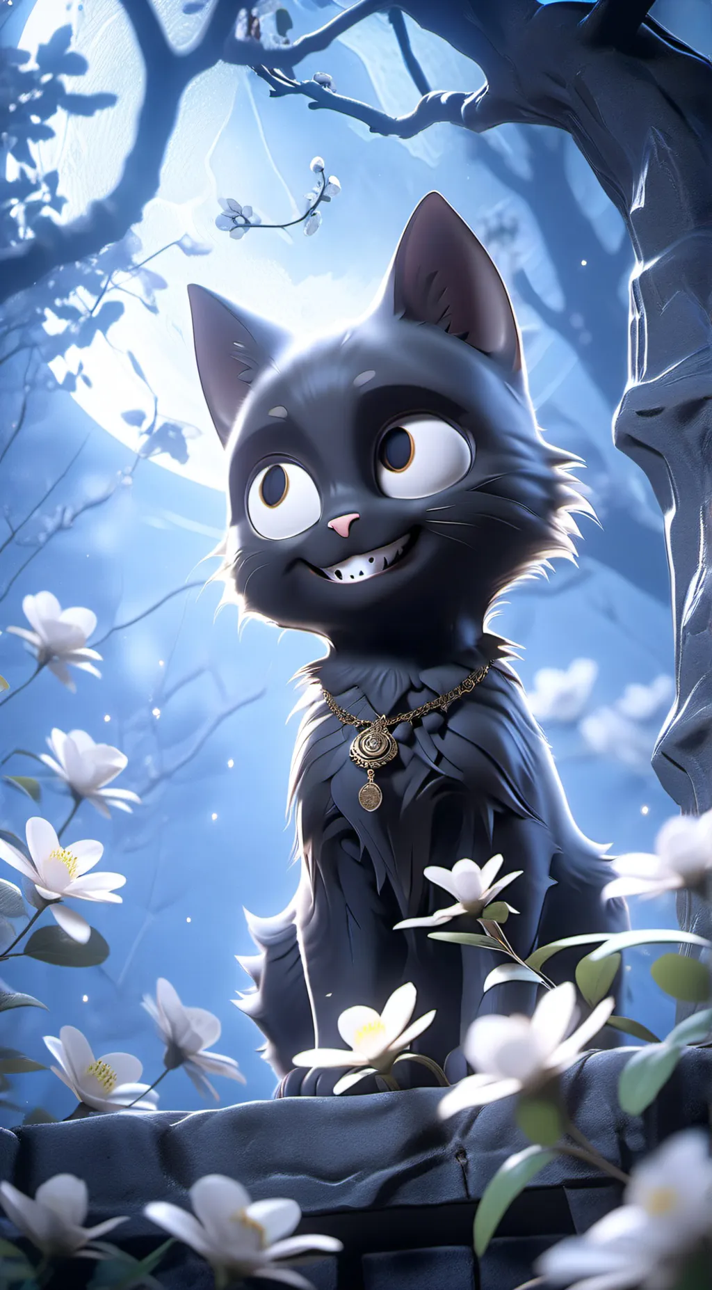 ai character: Cartoon cat  background