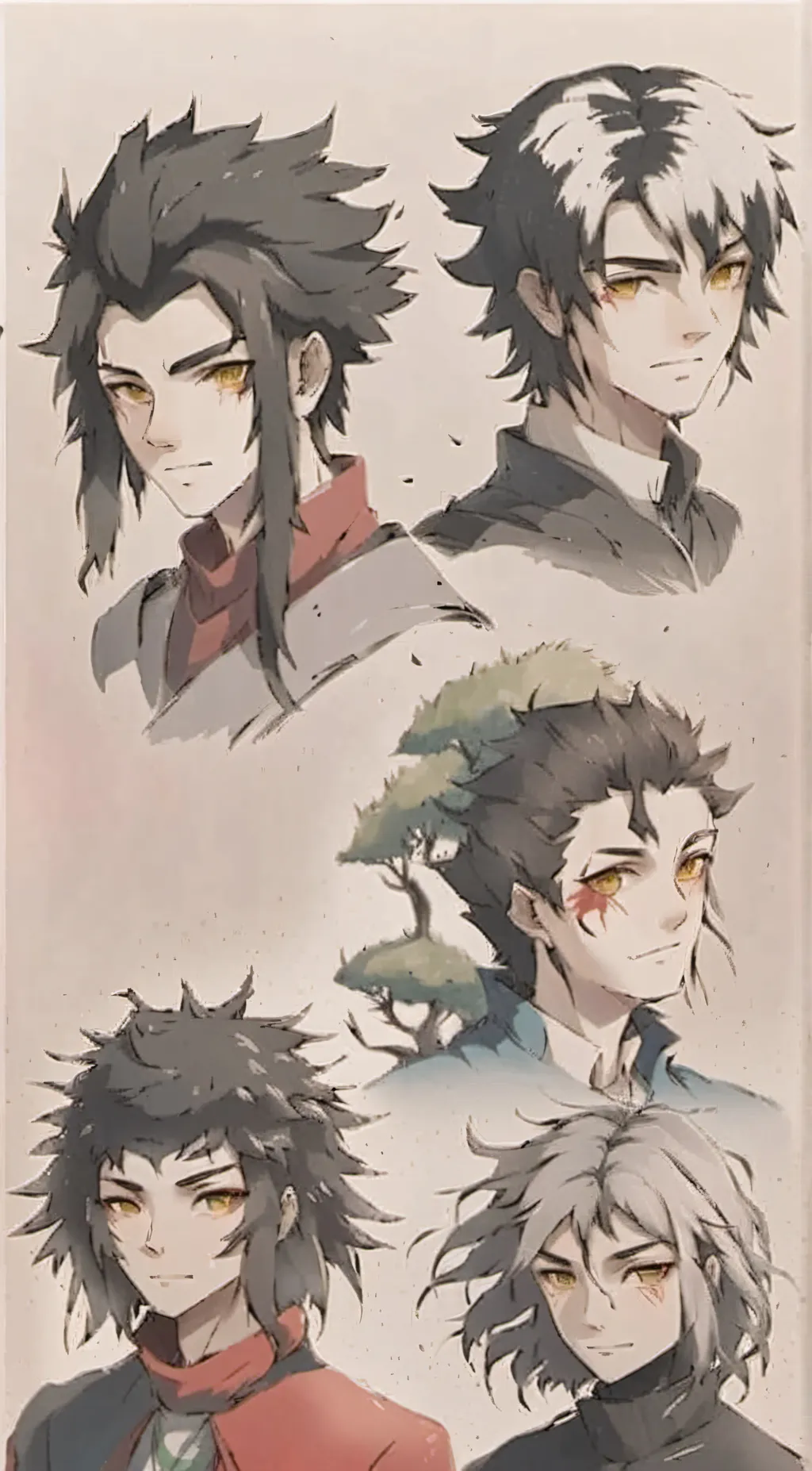 ai character: Hantengu clones background