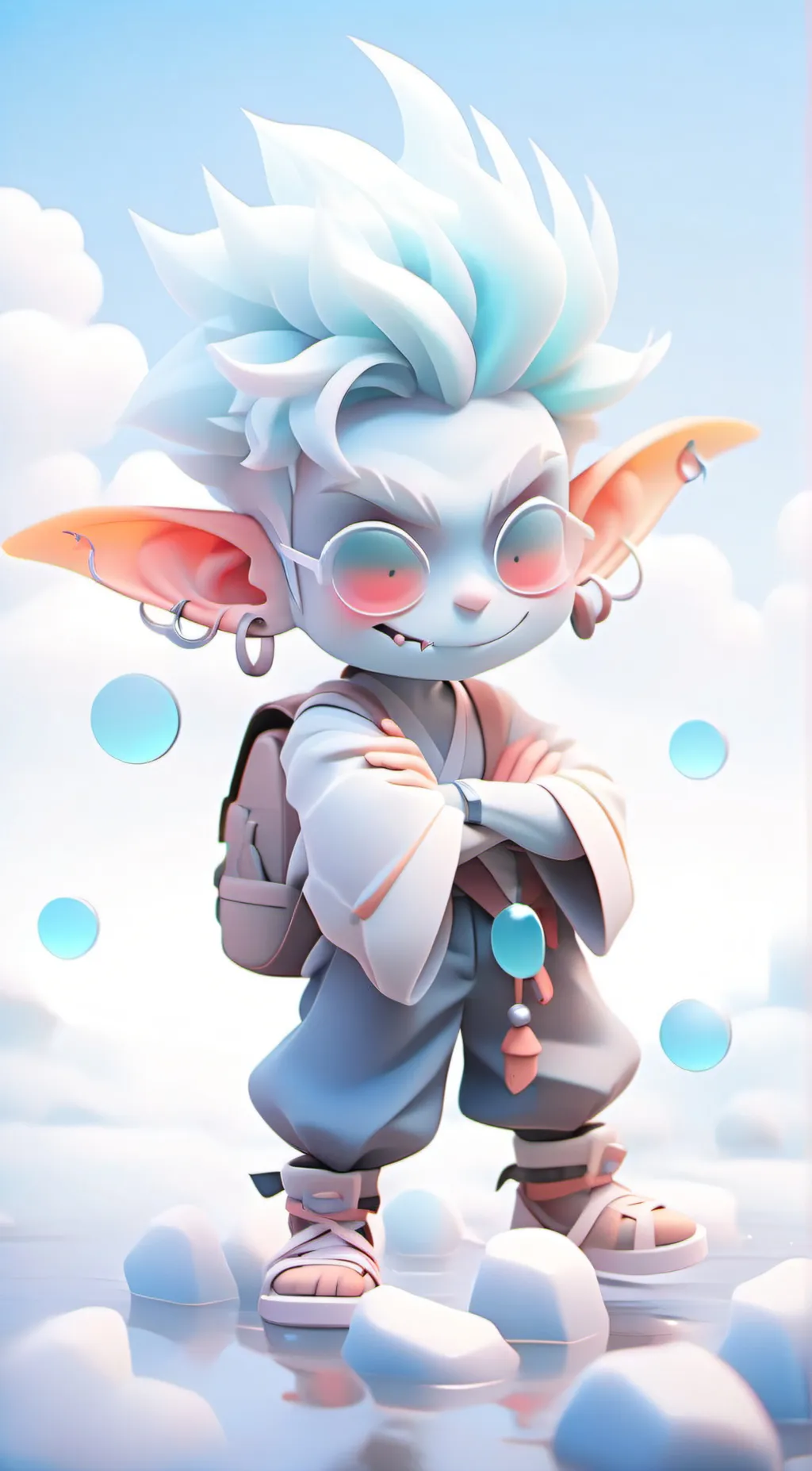 ai character: Blue  background