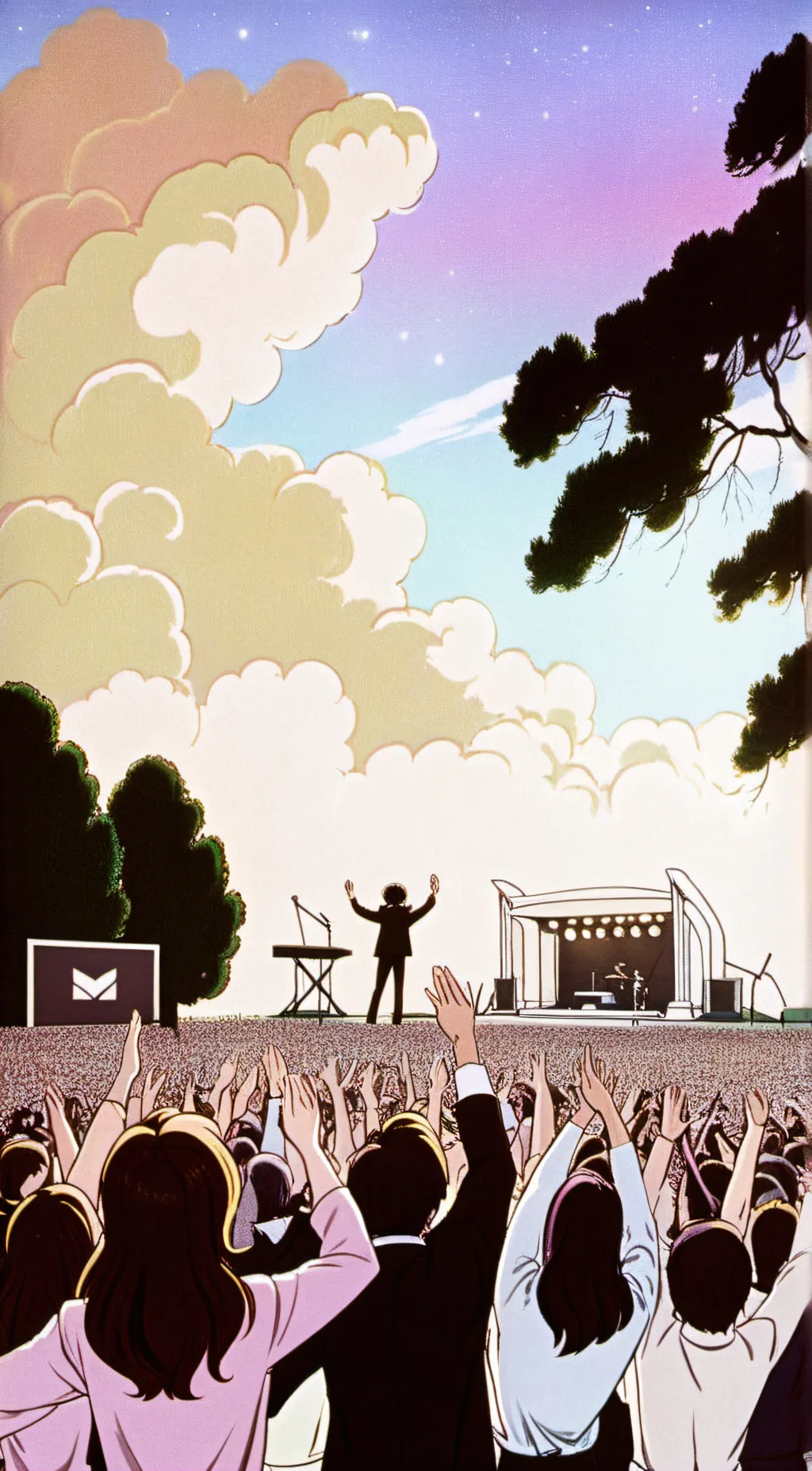 ai character: concert  background