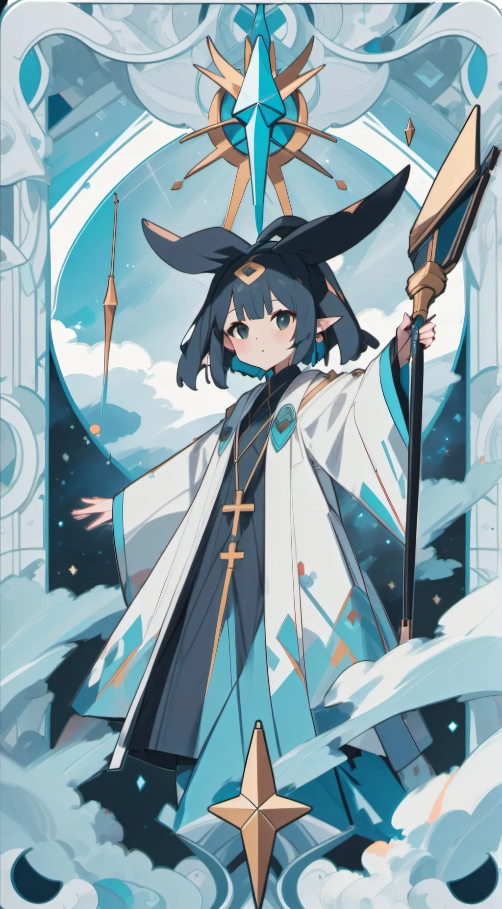 ai character: Miko x high 5  background