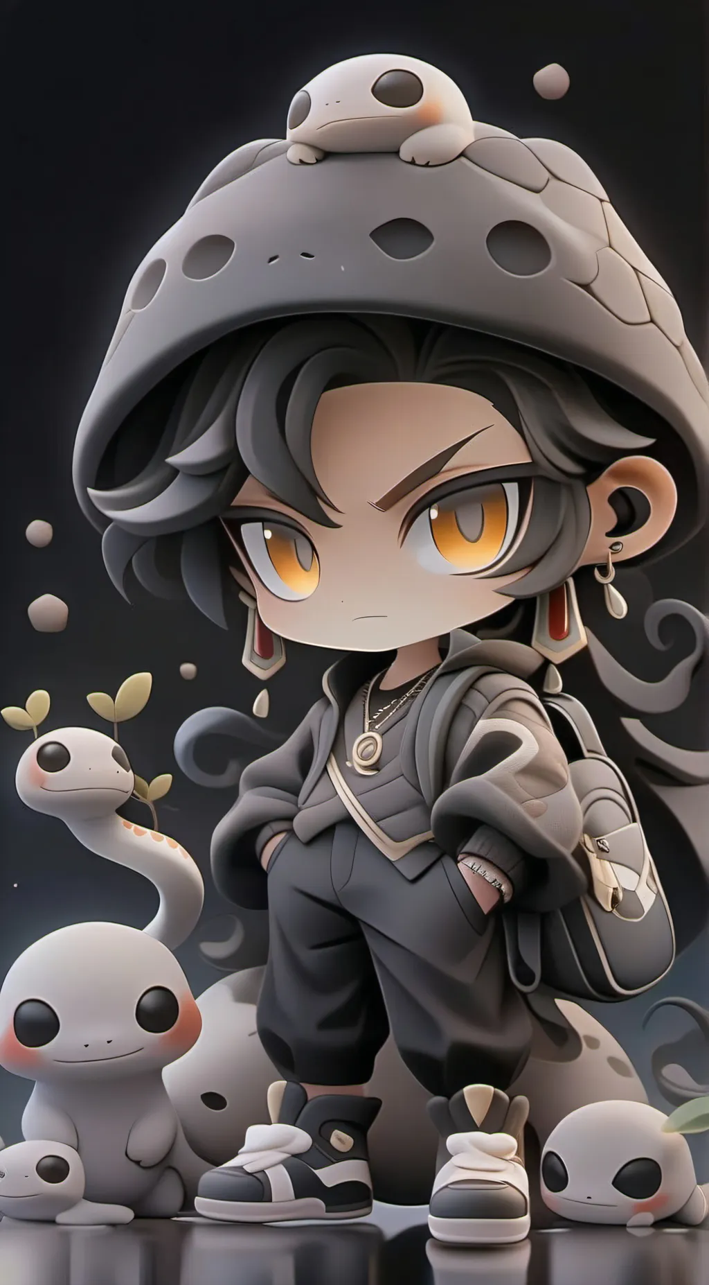 ai character: cheese man background