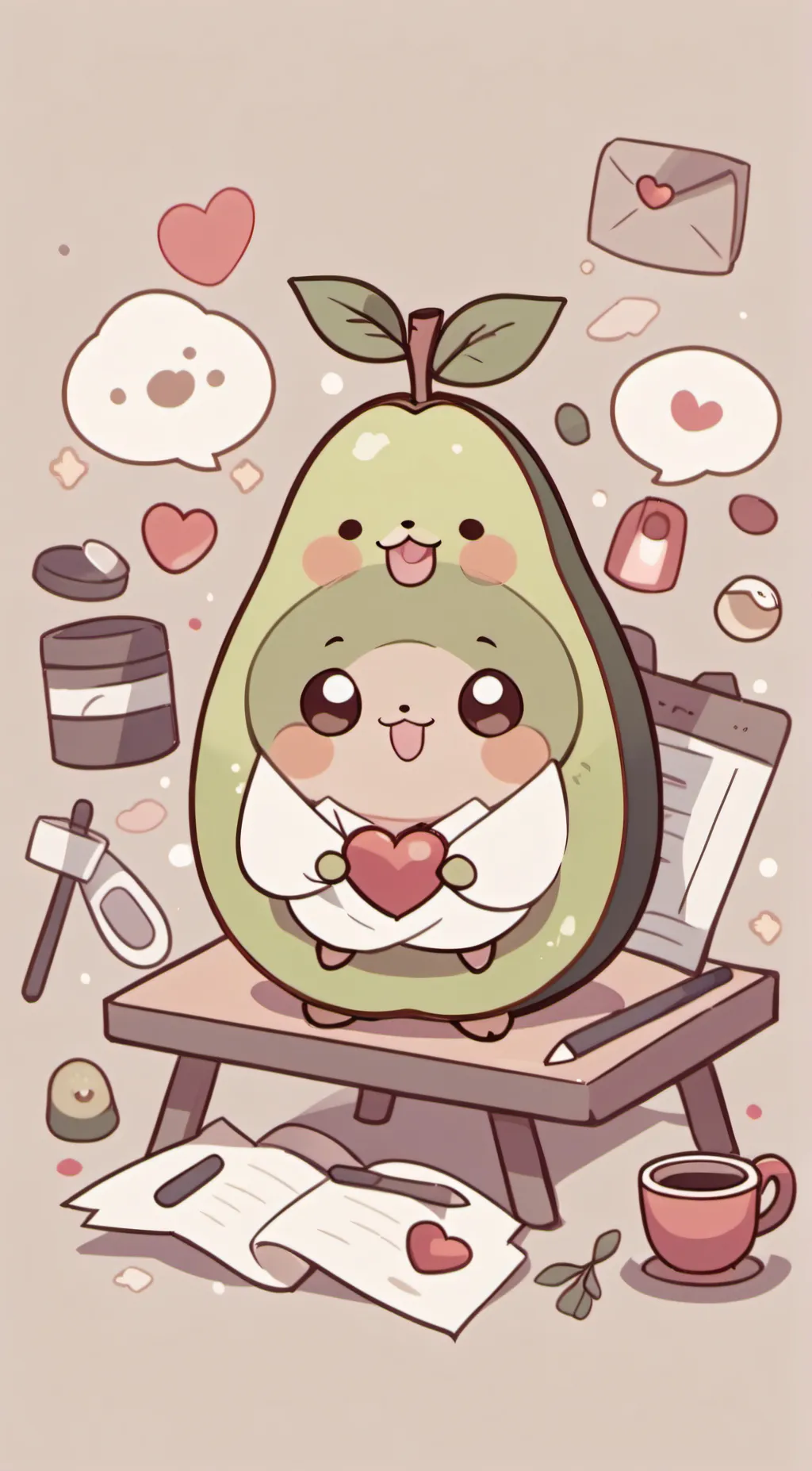 ai character: Avocado background