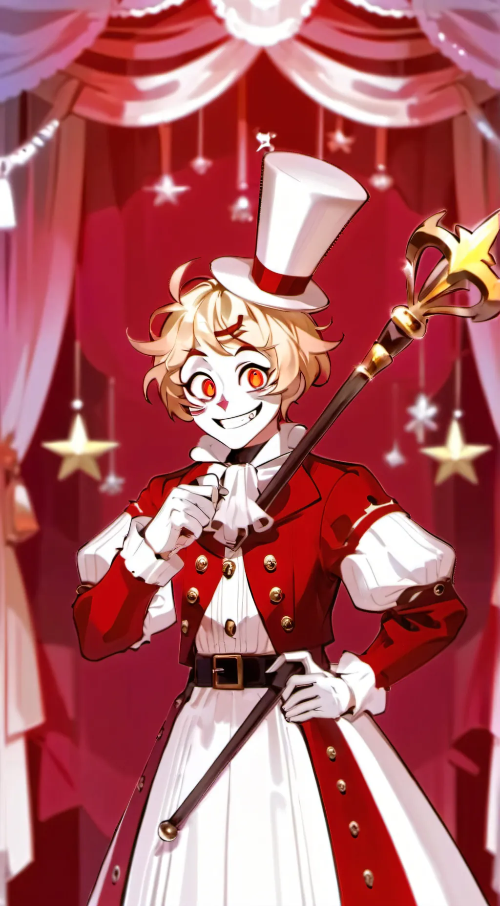 ai character: Lucifer vs Alastor background