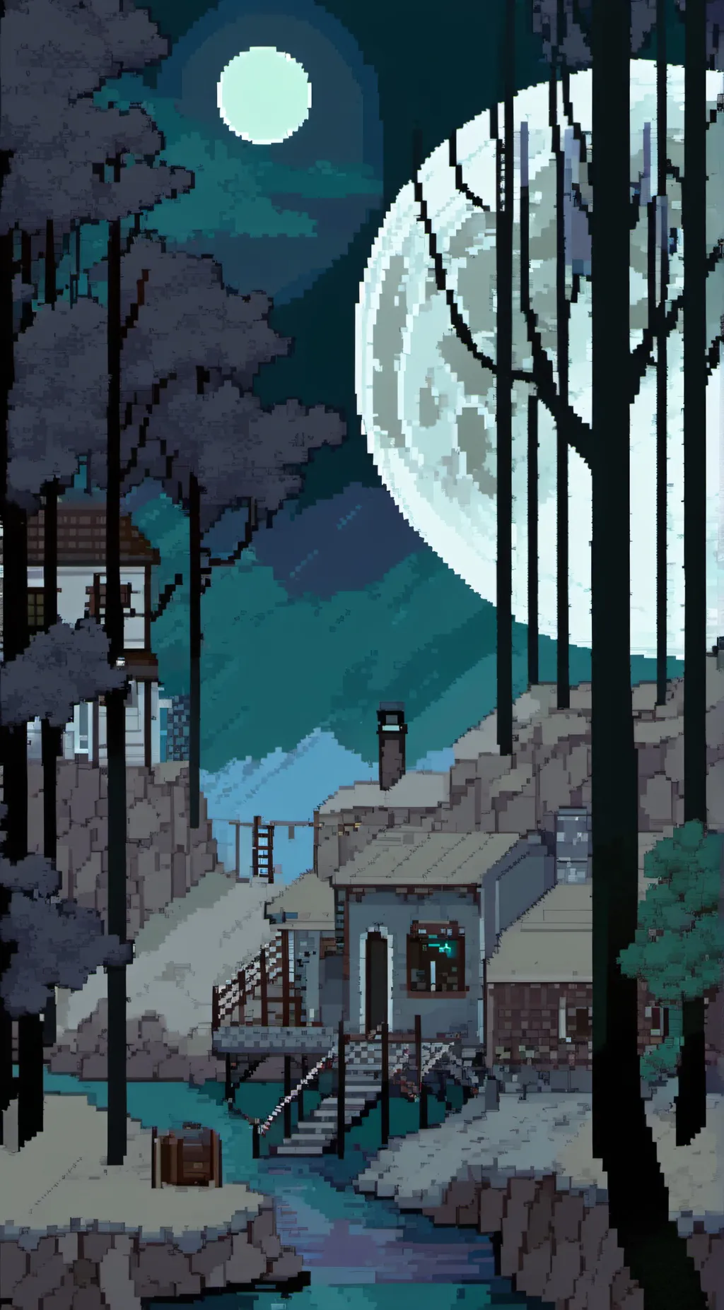 ai character: moon background