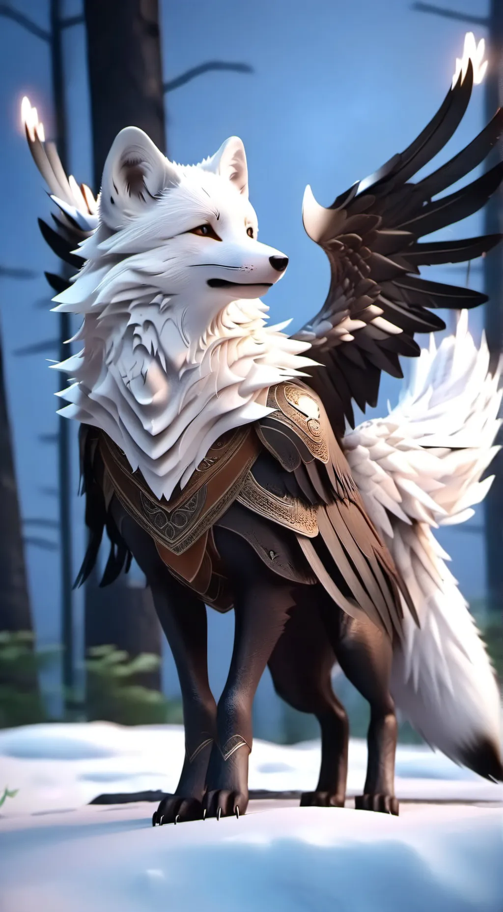 ai character: Feather background
