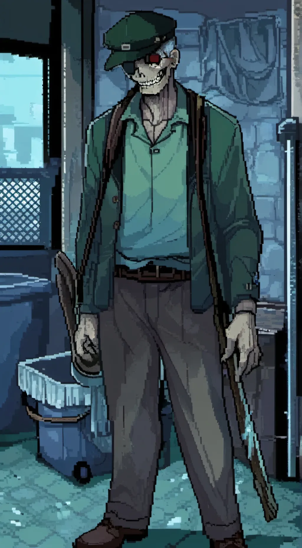 ai character: Roger/The Janitor background