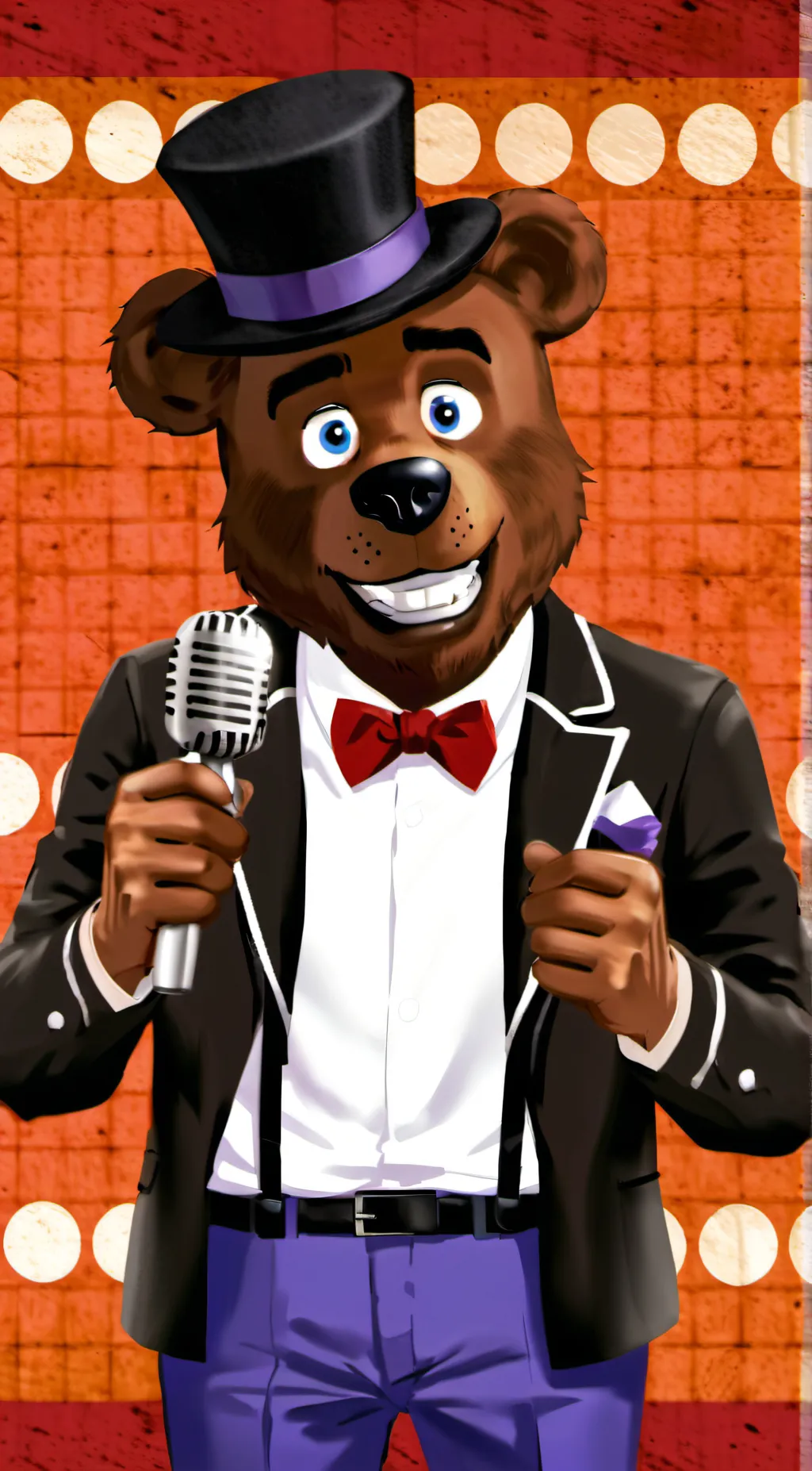 ai character: Freddy Fazbear. background