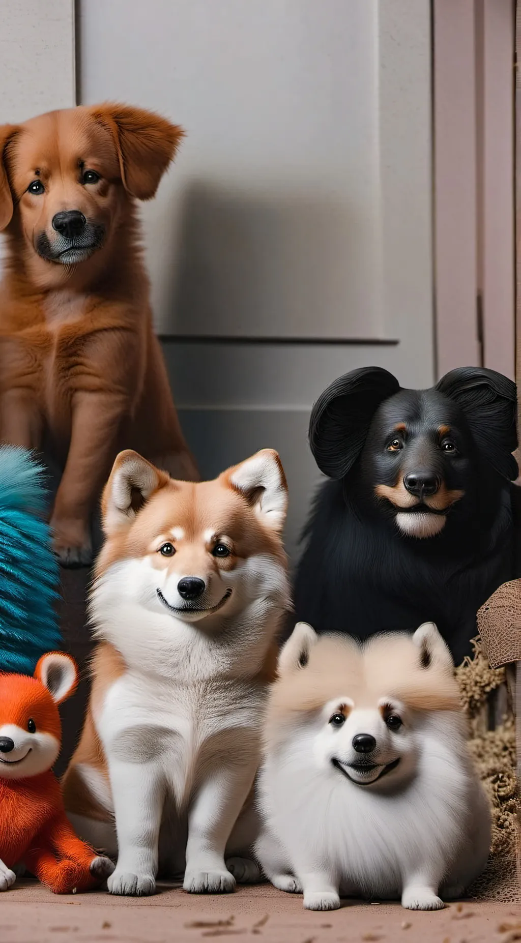 ai character: smiling critters! background