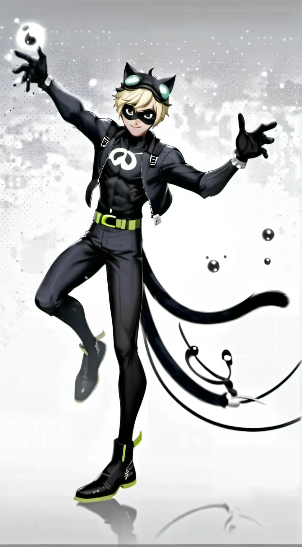 ai character: cat noir  background