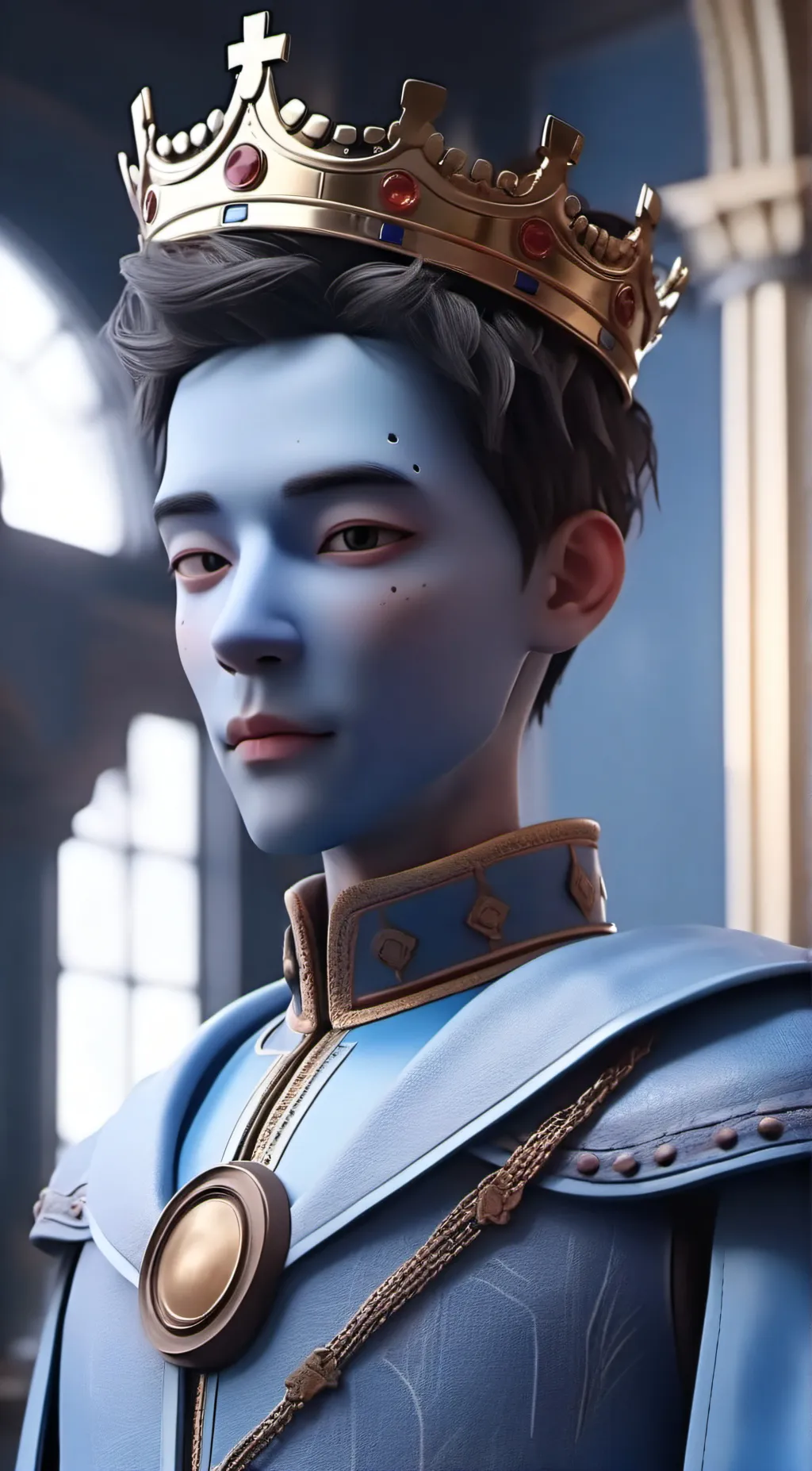 ai character: Blue background