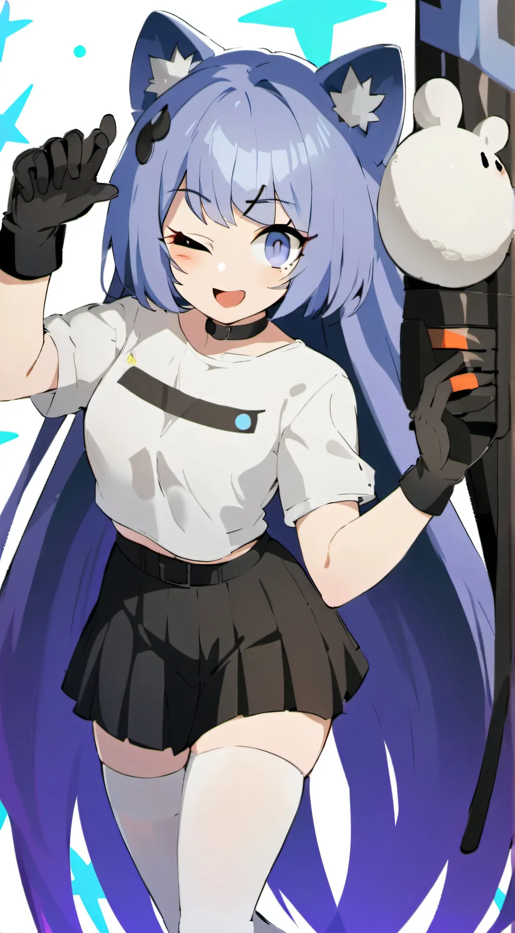 ai character: Blue (Fangirl) background