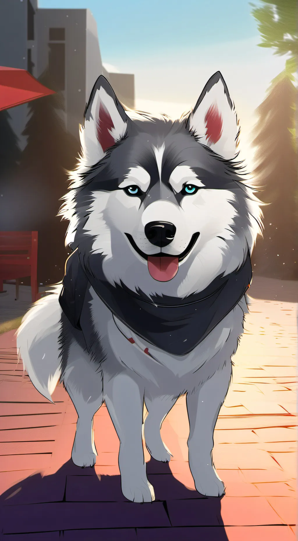 ai character: husky  background