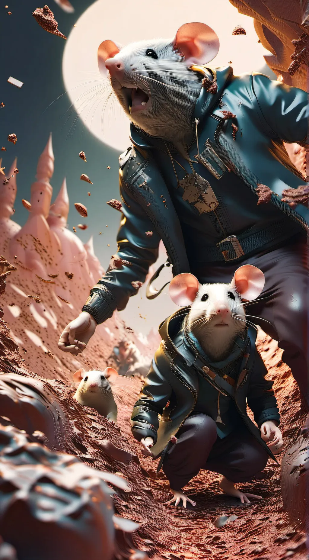 ai character: The rat turd storm background