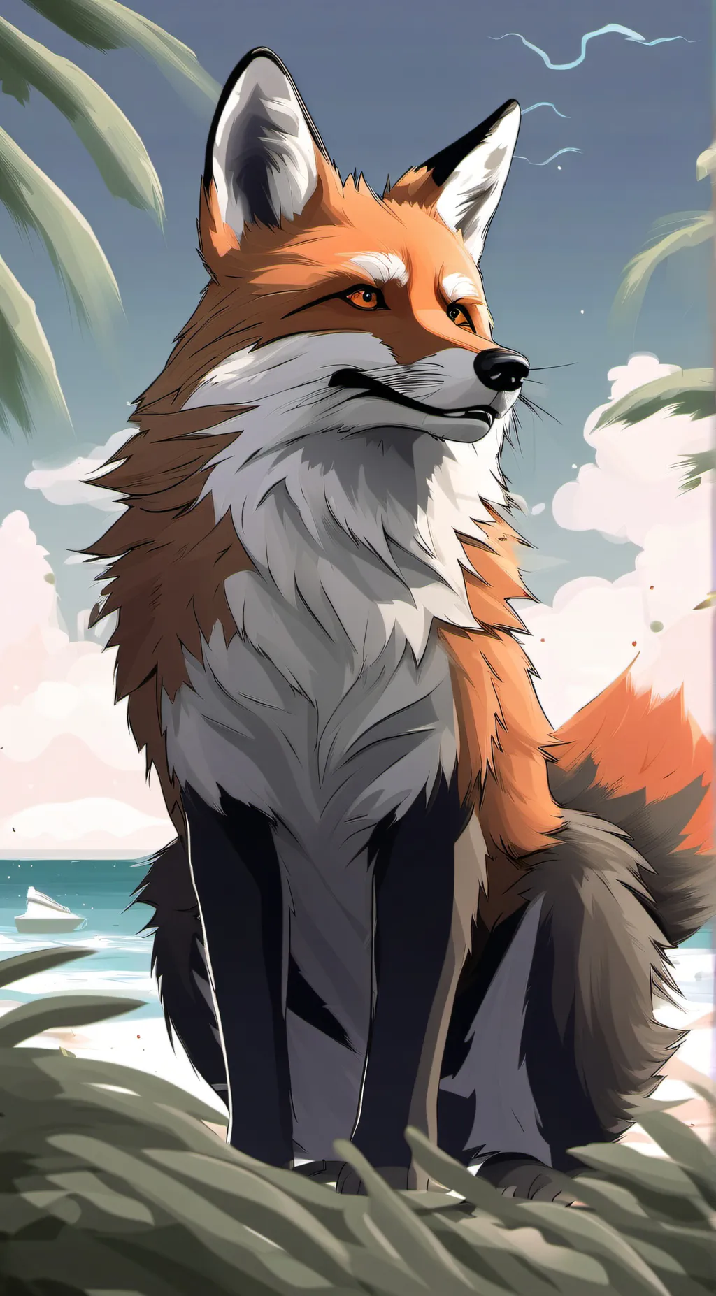 ai character: AFoxCat background
