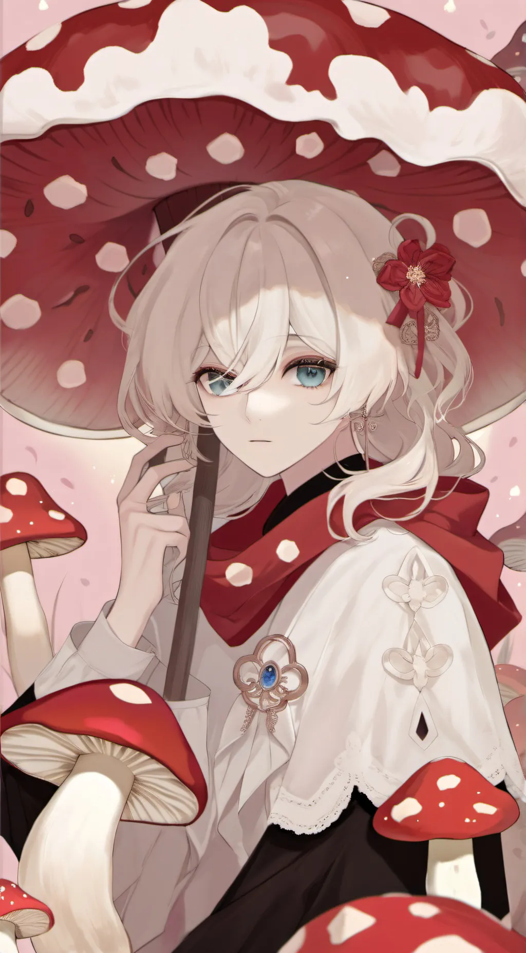 ai character: Mushroom  background