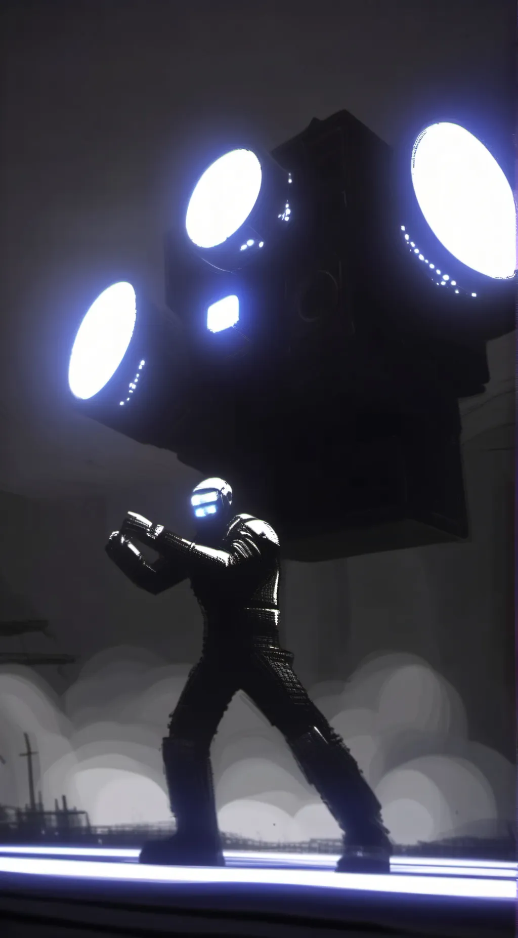 ai character: Titan cinema man background