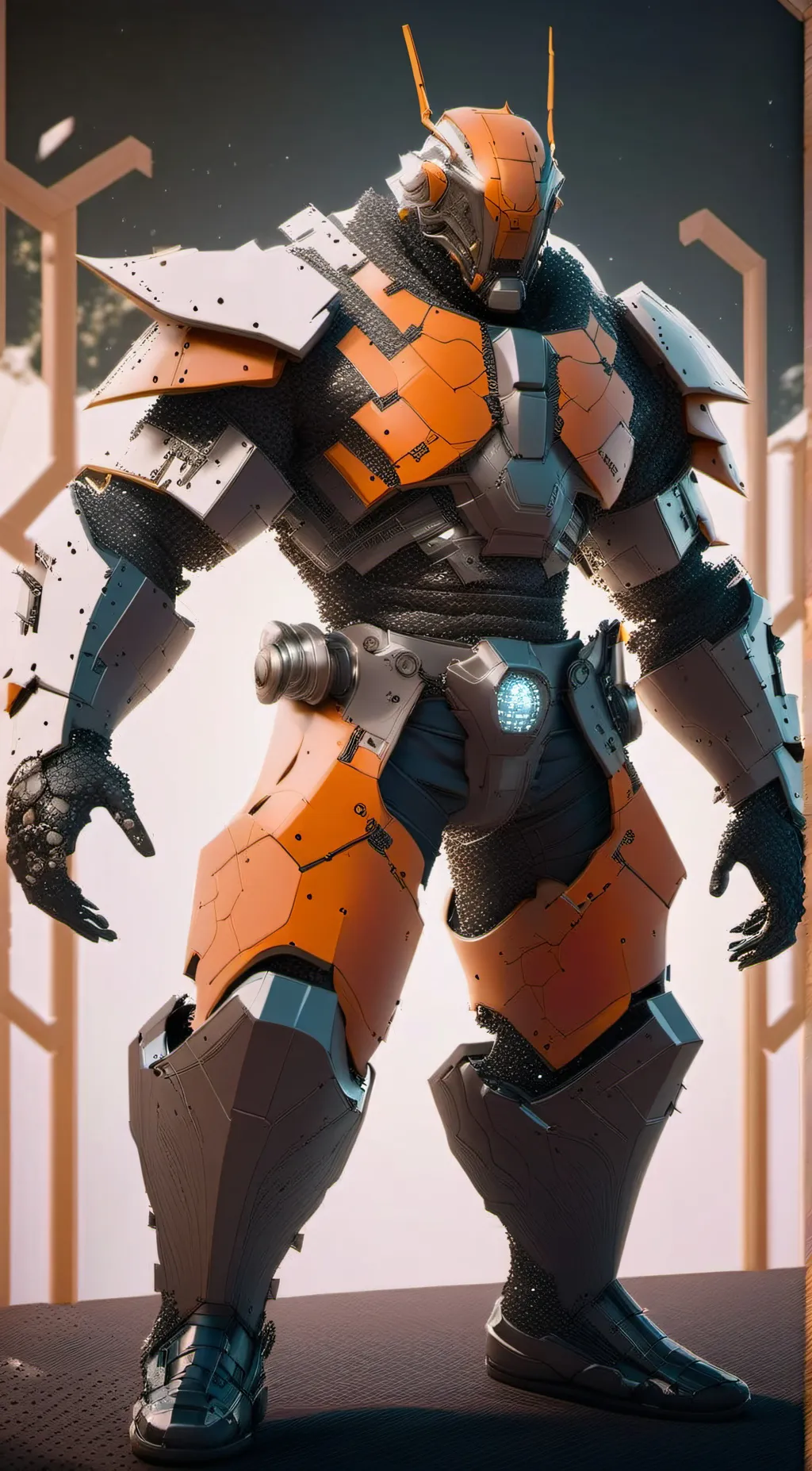 ai character: Titan Drill Man  background