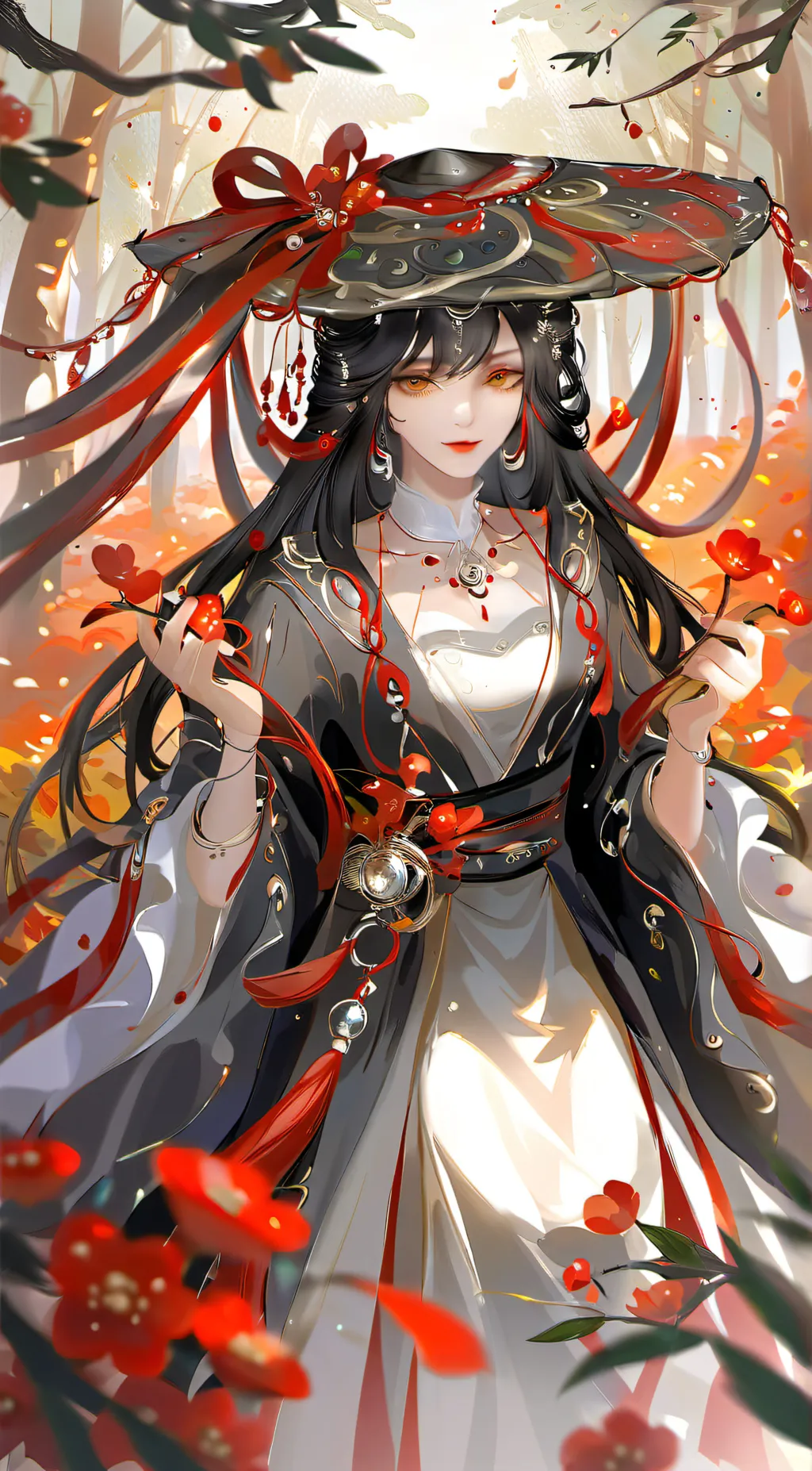 ai character: Red Blossom background
