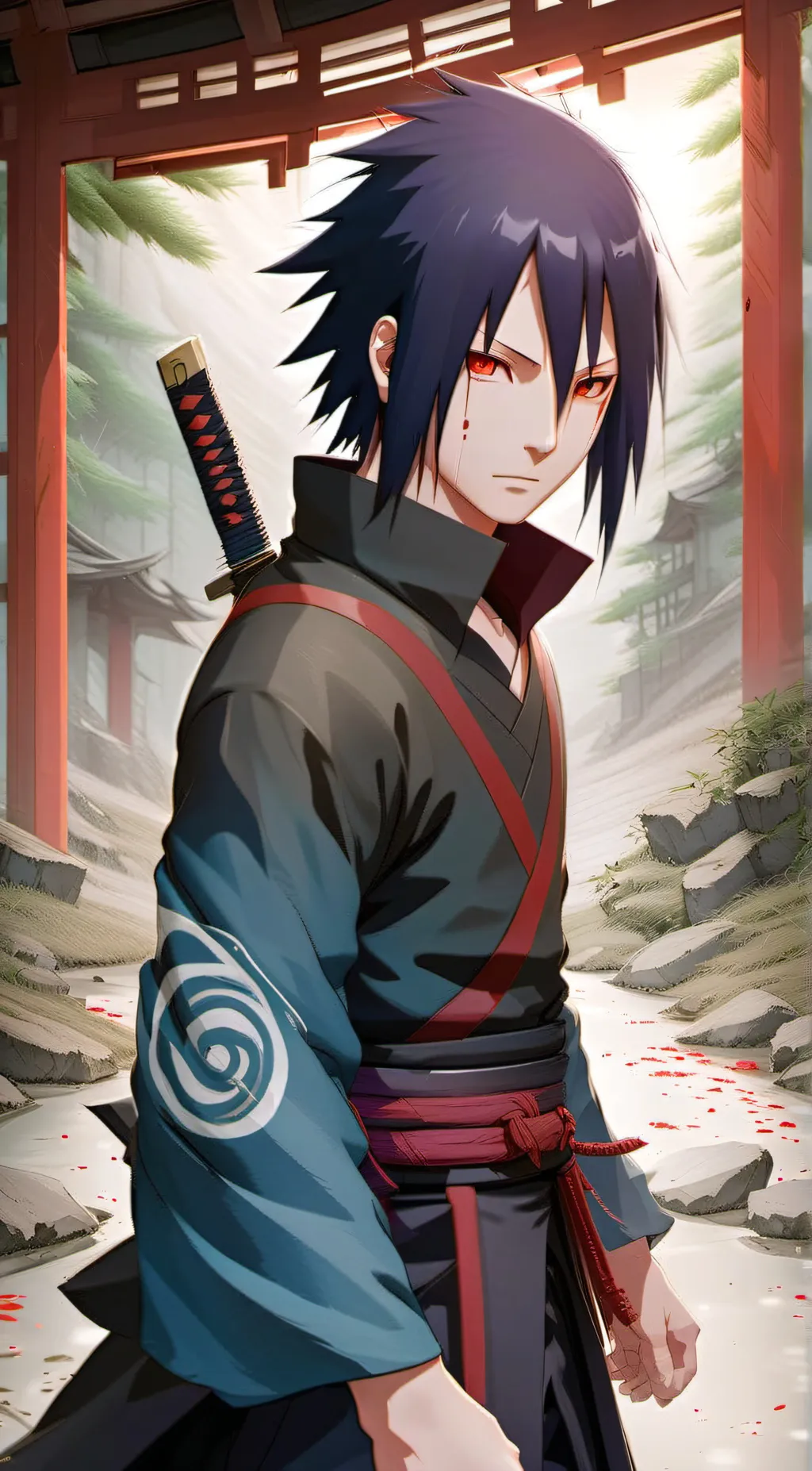 ai character: Sasuke Uchiha  background