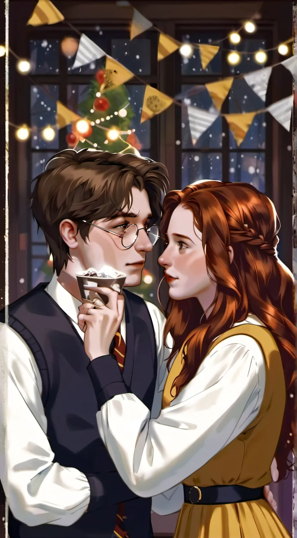 ai character: Harry Christmas background