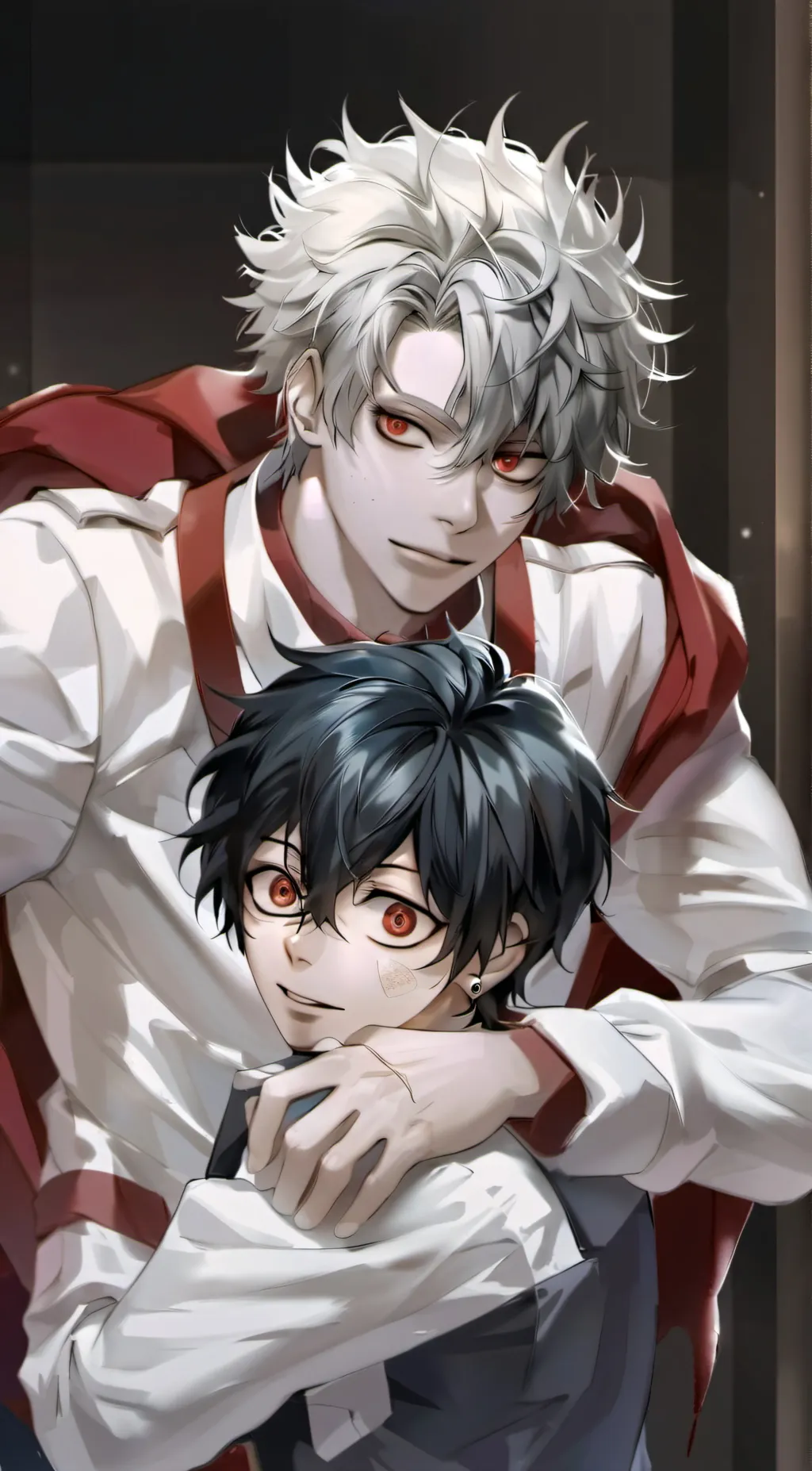 ai character: River and Levi  background