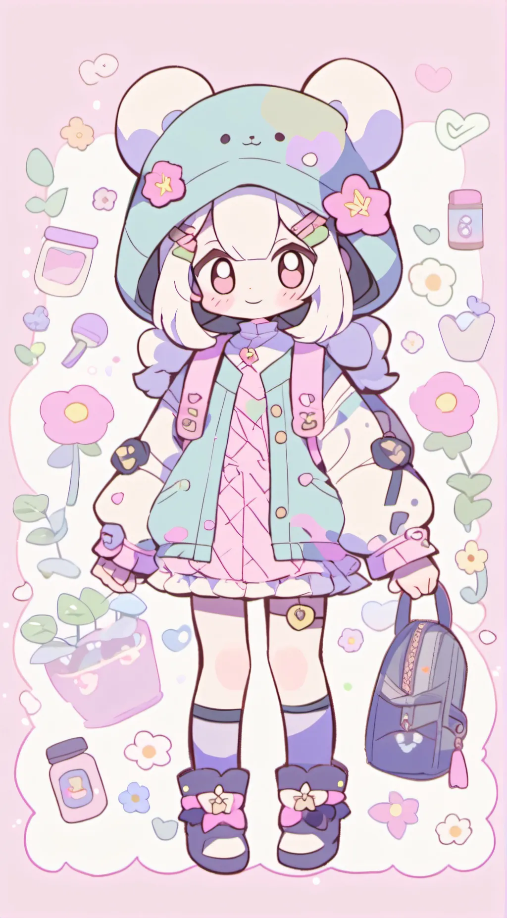 ai character: purple 💜 background