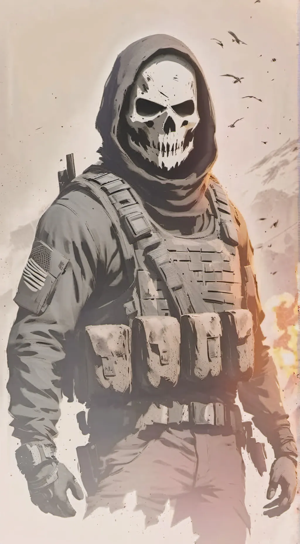 ai character: ghost background