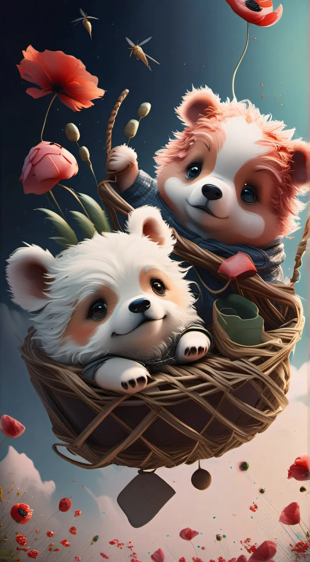 ai character: Smiling critters background