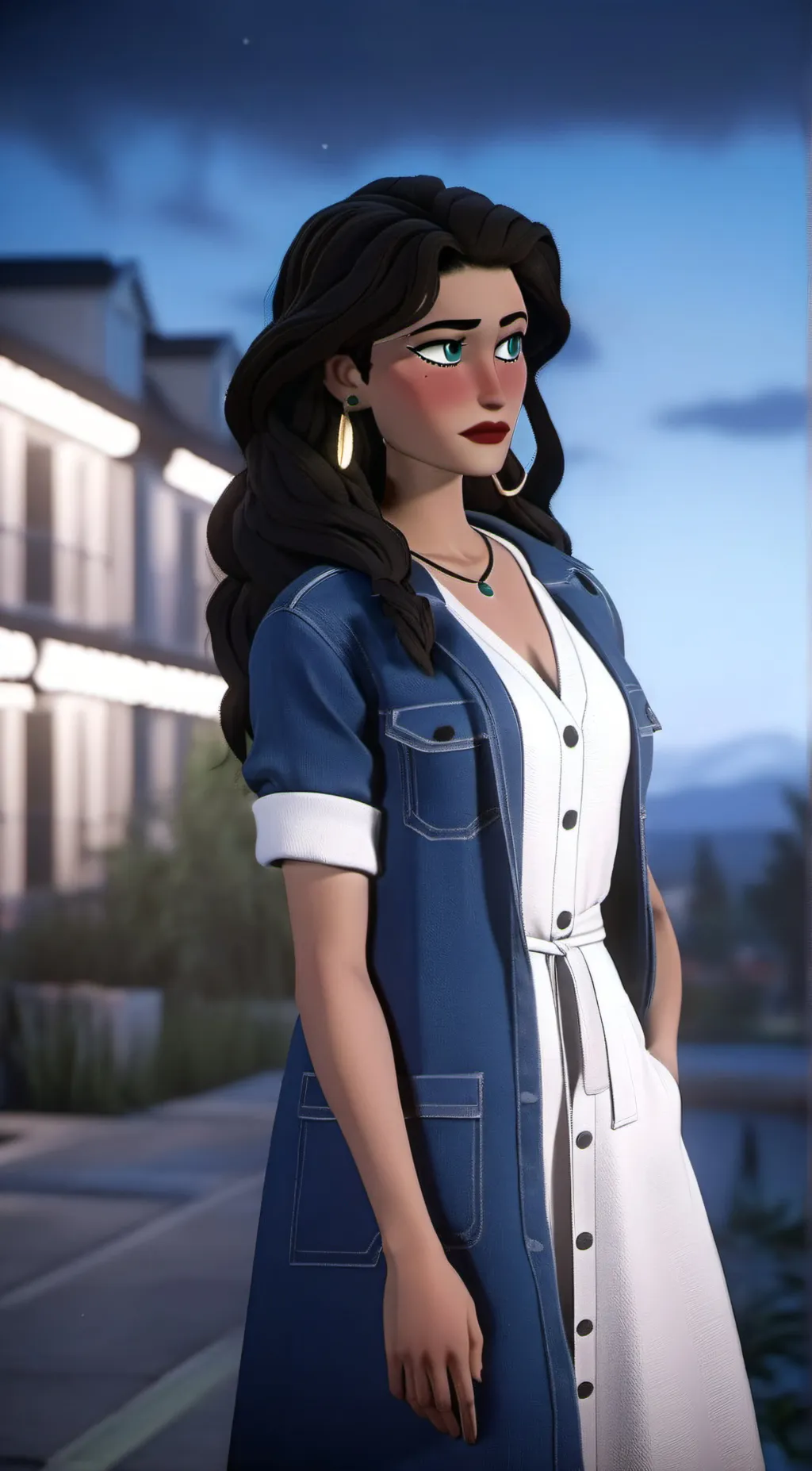 ai character: Esmeralda  background