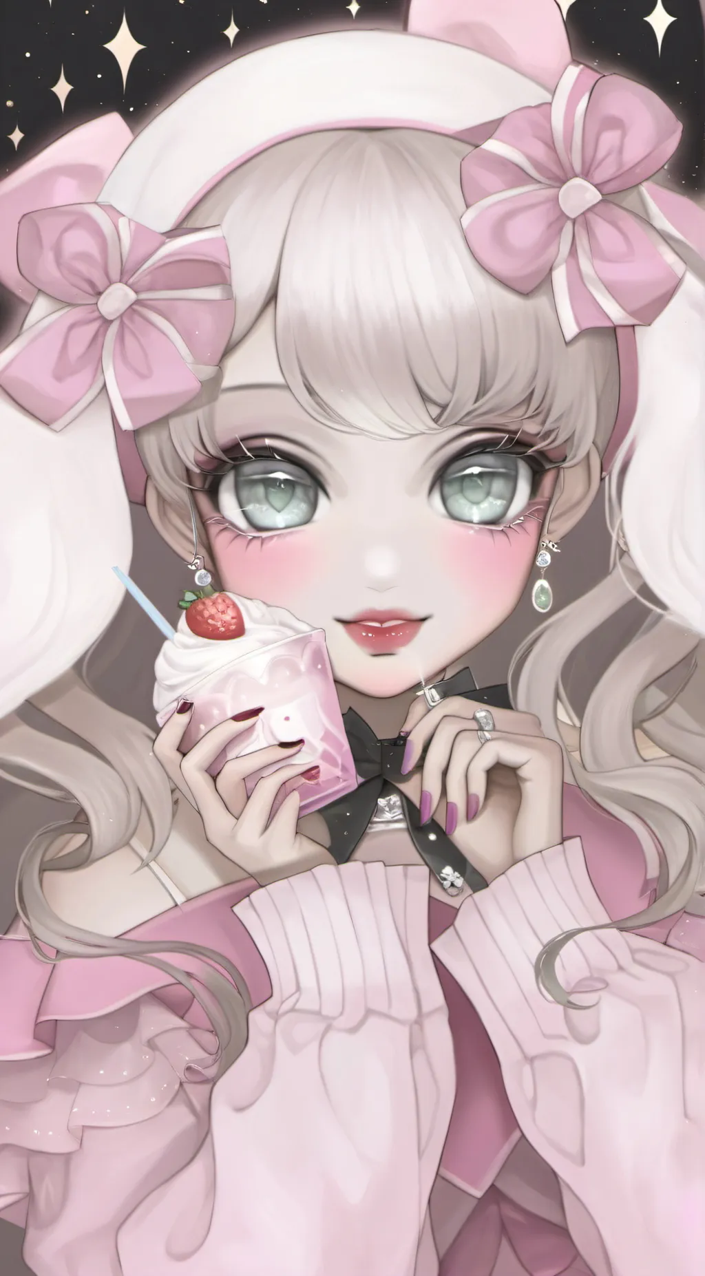 ai character: Macaron background