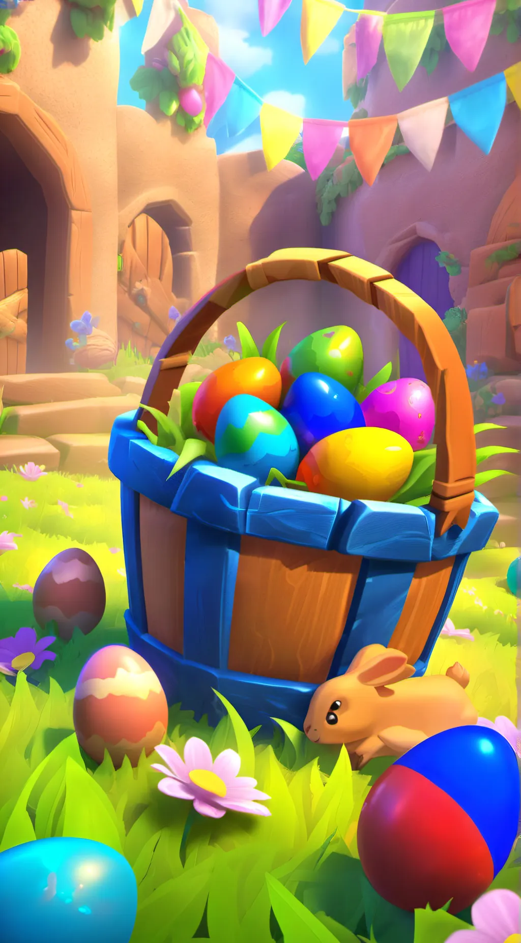 Talkie AI - Chat with Blue Easter Basket
