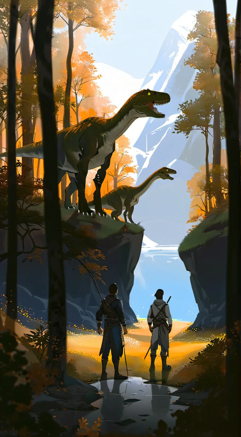 ai character: Dinosaur world🦖 background