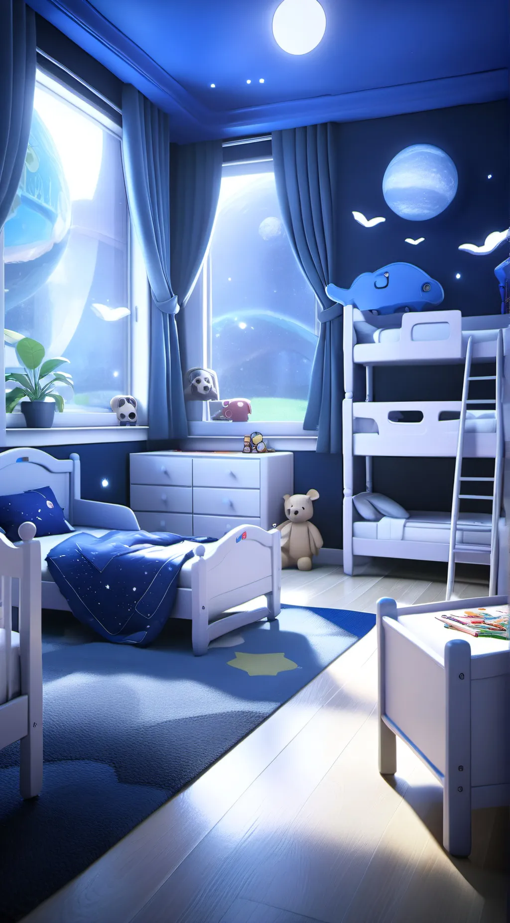 ai character: sun and moon show  background