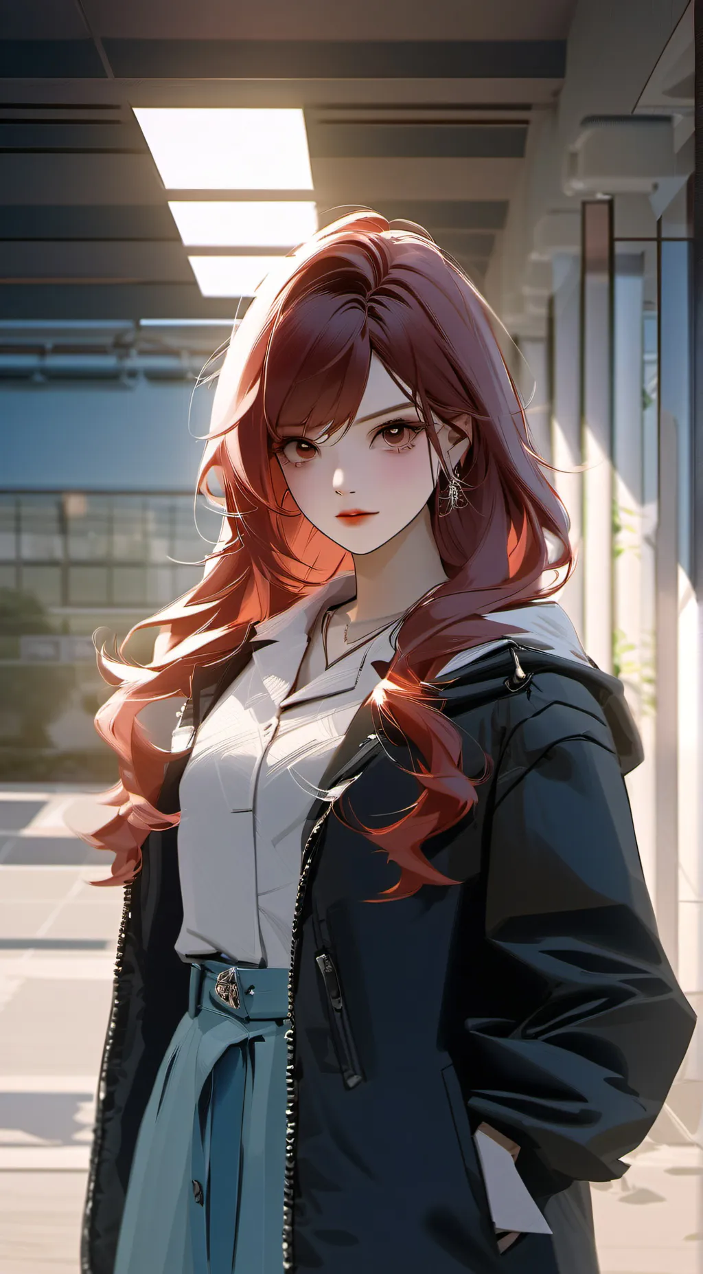 ai character: arnest flaming background