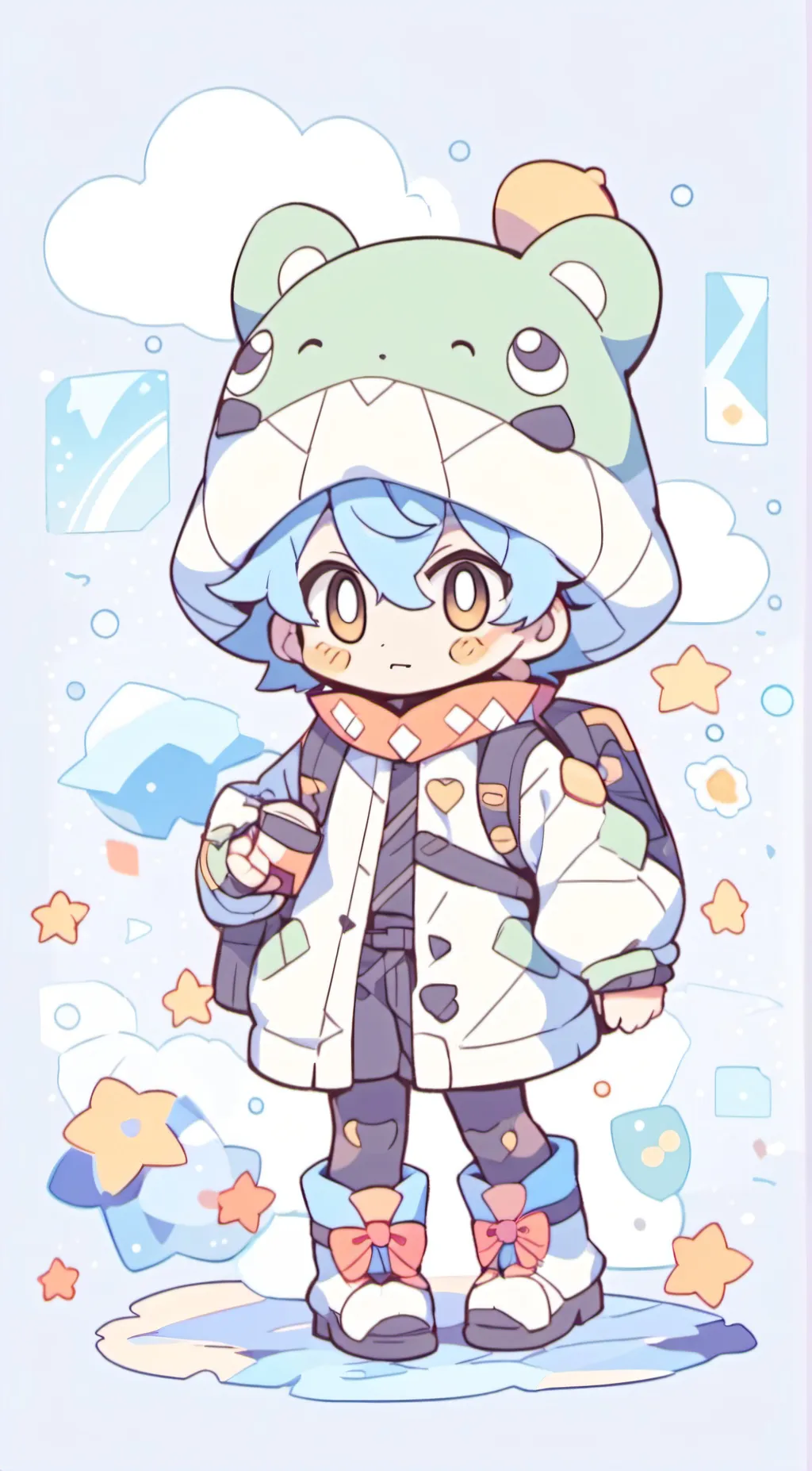 ai character: Cute girl  background