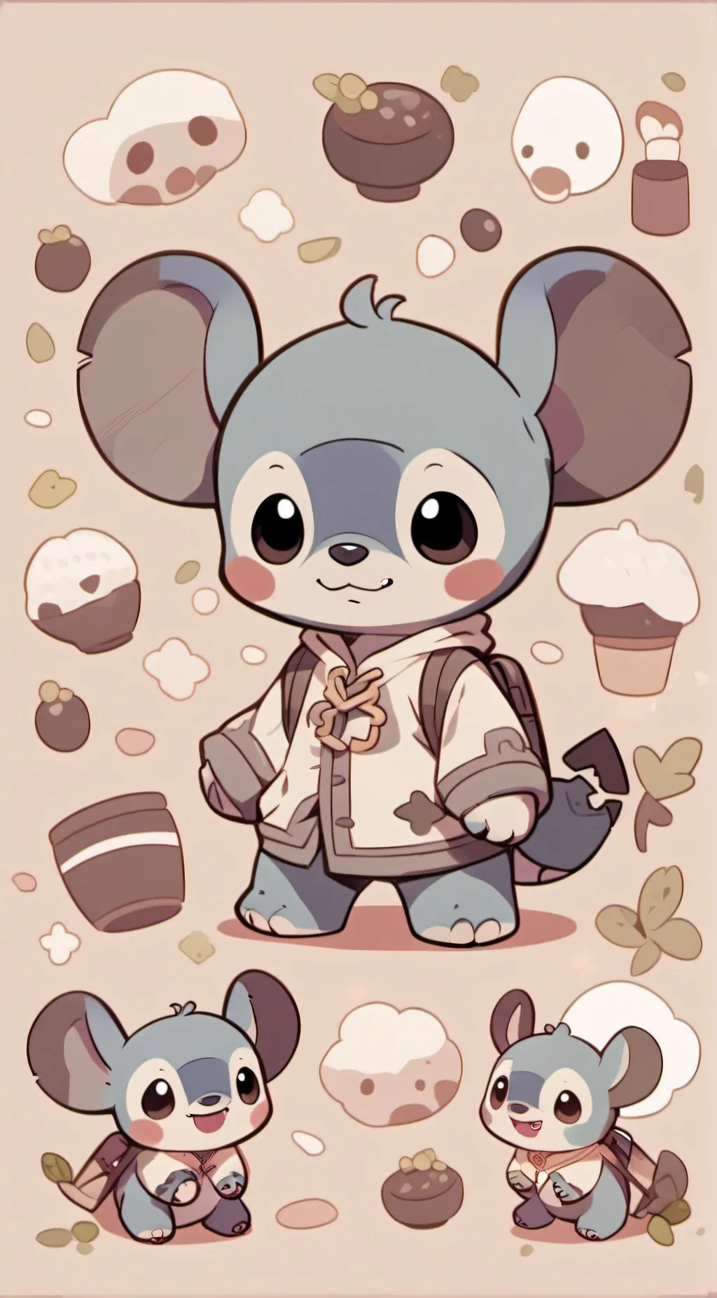 ai character: Stitch  background