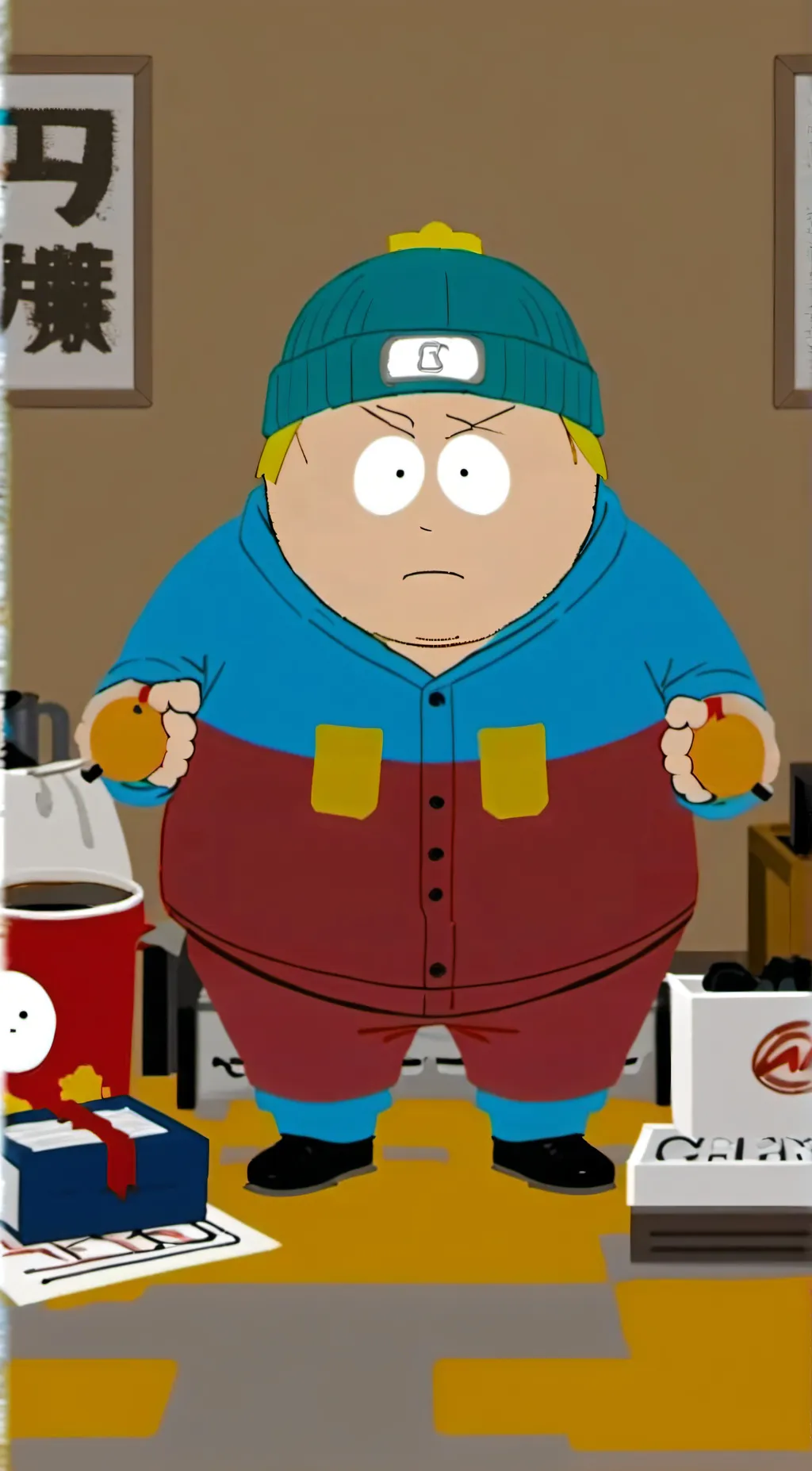 ai character: cartman  background