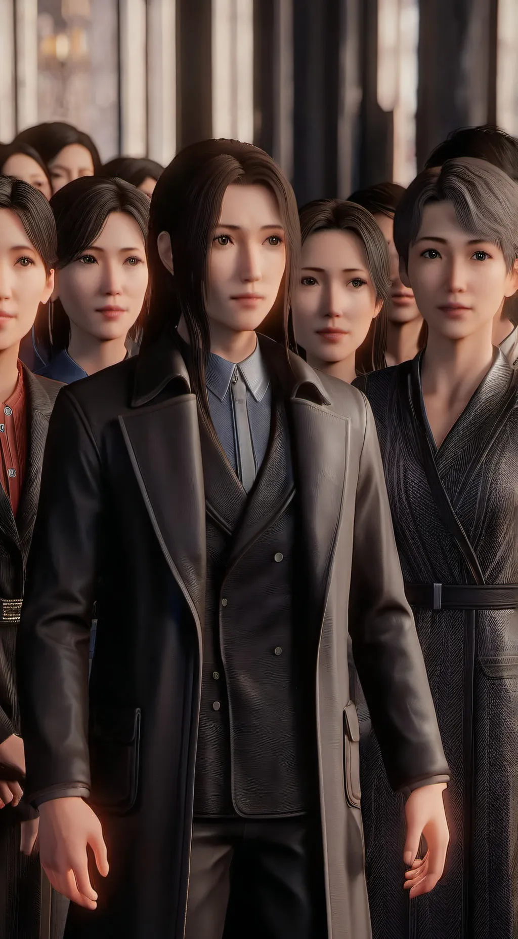 ai character: A crowd  background